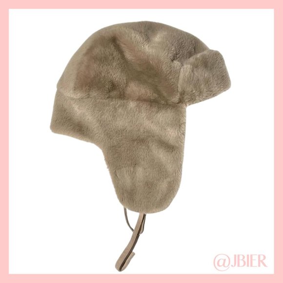 Adrienne Landau Faux Fur Trapper Hat in Tan - Picture 3 of 3